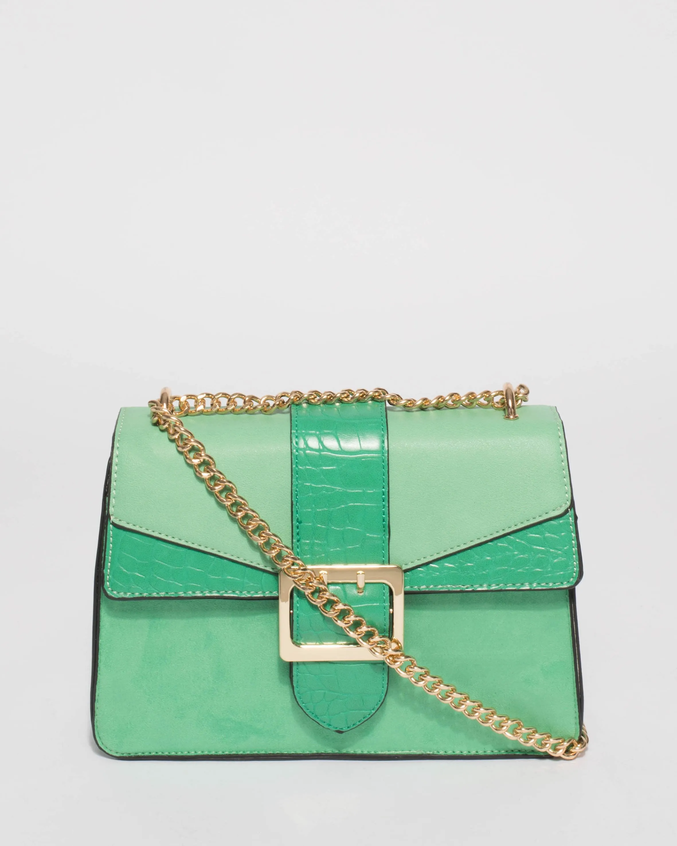 Green Rachel Buckle Crossbody Bag