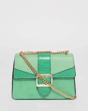 Green Rachel Buckle Crossbody Bag