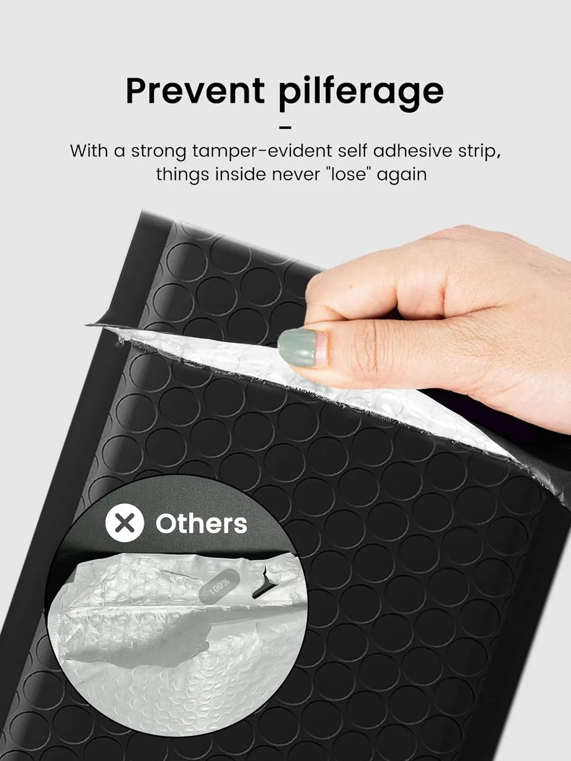 GSSSUSA Bubble Mailers 4x8 Inch 100 Pack Padded Envelopes Usable Size 4x7 Inch Shipping Envelopes Self Seal Small Packaging Shipping Bags for Mailing Jewelry, Small Business, Black