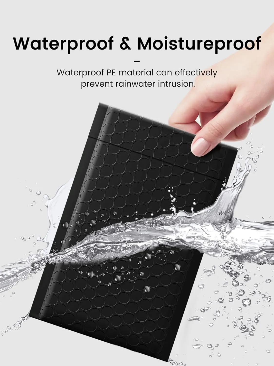 GSSSUSA Bubble Mailers 4x8 Inch 100 Pack Padded Envelopes Usable Size 4x7 Inch Shipping Envelopes Self Seal Small Packaging Shipping Bags for Mailing Jewelry, Small Business, Black
