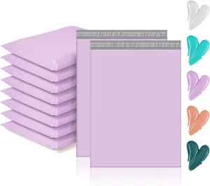 GSSUSA Large Poly Mailers 14.5x19 100PCS, Strong Adhesive Shipping Bags for Small Business, Waterproof Mailing Bags and Tear Resistant Shipping Envelopes for Clothing in Lavender Purple