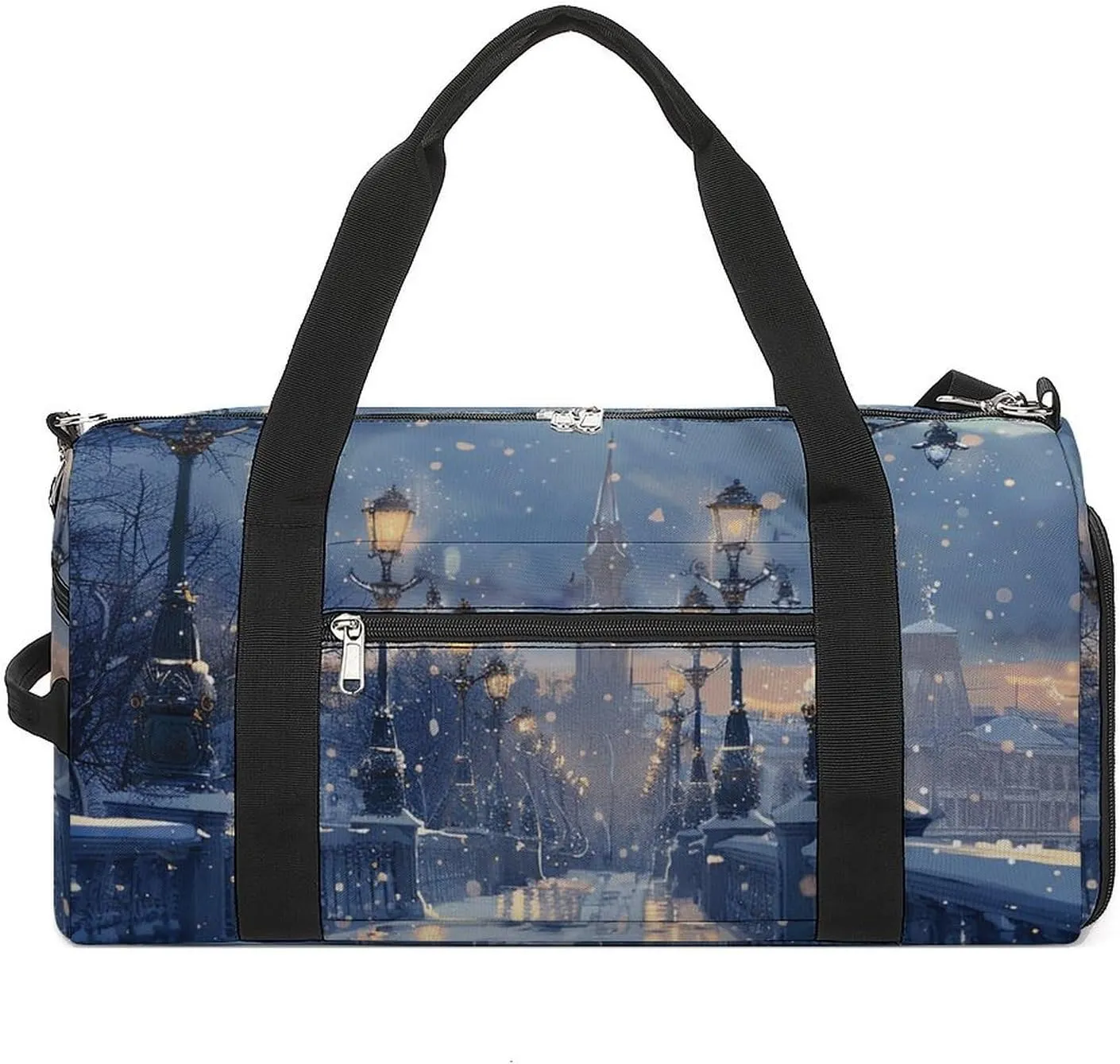 Gym Bag Bridges And Street Lights Duffel Bag for Men Women Overnight Bag with Shoe Compartment Workout Bags