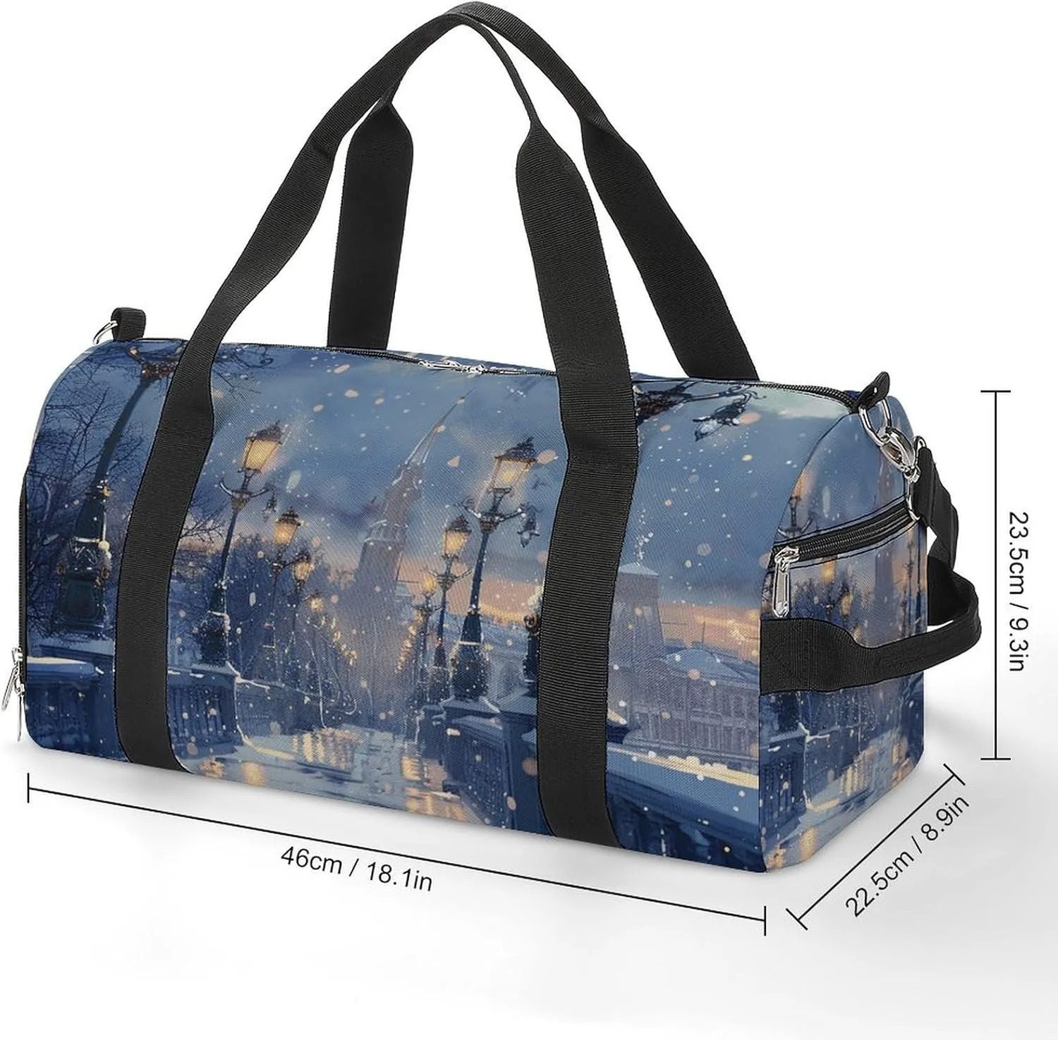 Gym Bag Bridges And Street Lights Duffel Bag for Men Women Overnight Bag with Shoe Compartment Workout Bags