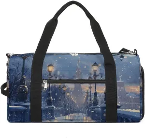 Gym Bag Bridges And Street Lights Duffel Bag for Men Women Overnight Bag with Shoe Compartment Workout Bags