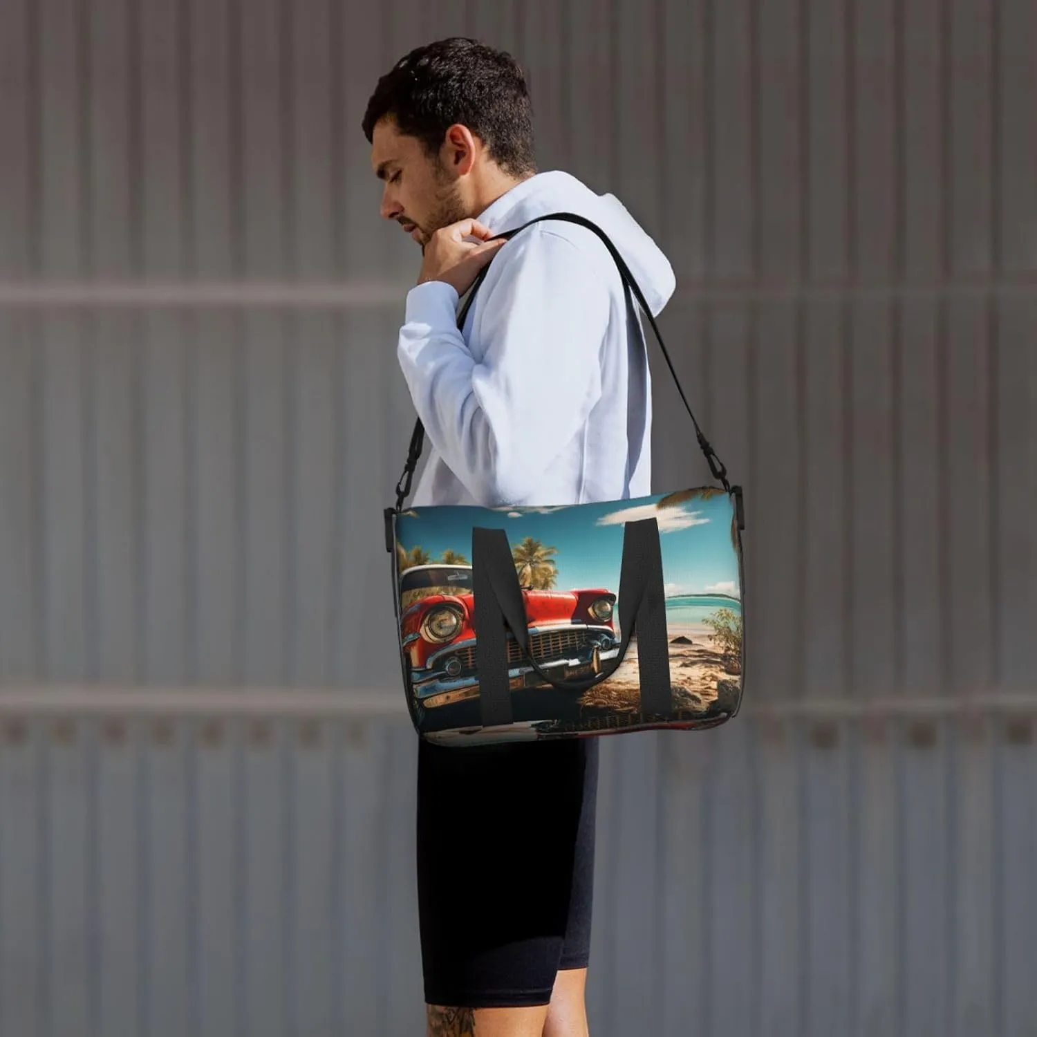 Gym Bag Car Beach Duffel Bag for Men Women Travel Overnight Bag with Shoe Compartment Workout Bags