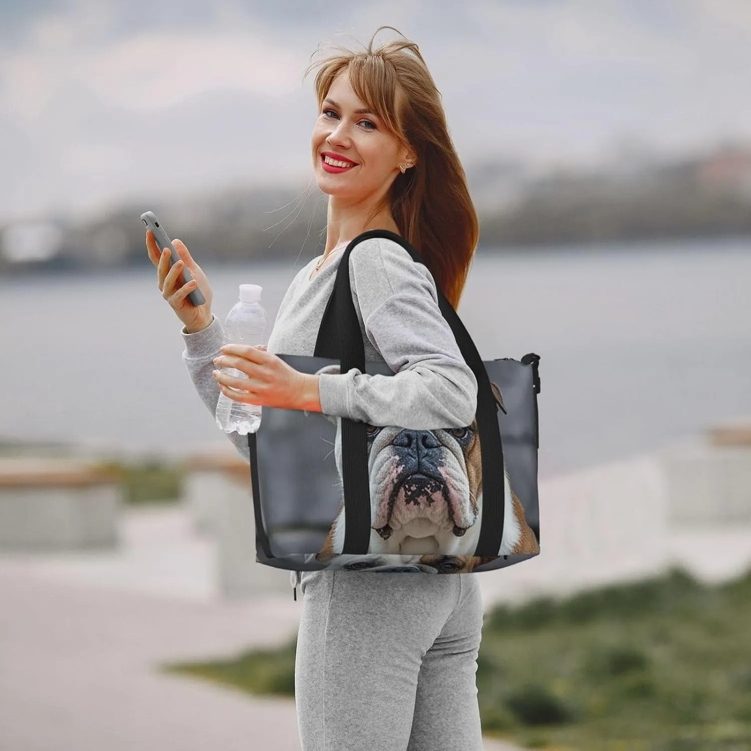 Gym Bag English-Bulldog3 Duffel Bag for Men Women Travel Overnight Bag with Shoe Compartment Workout Bags