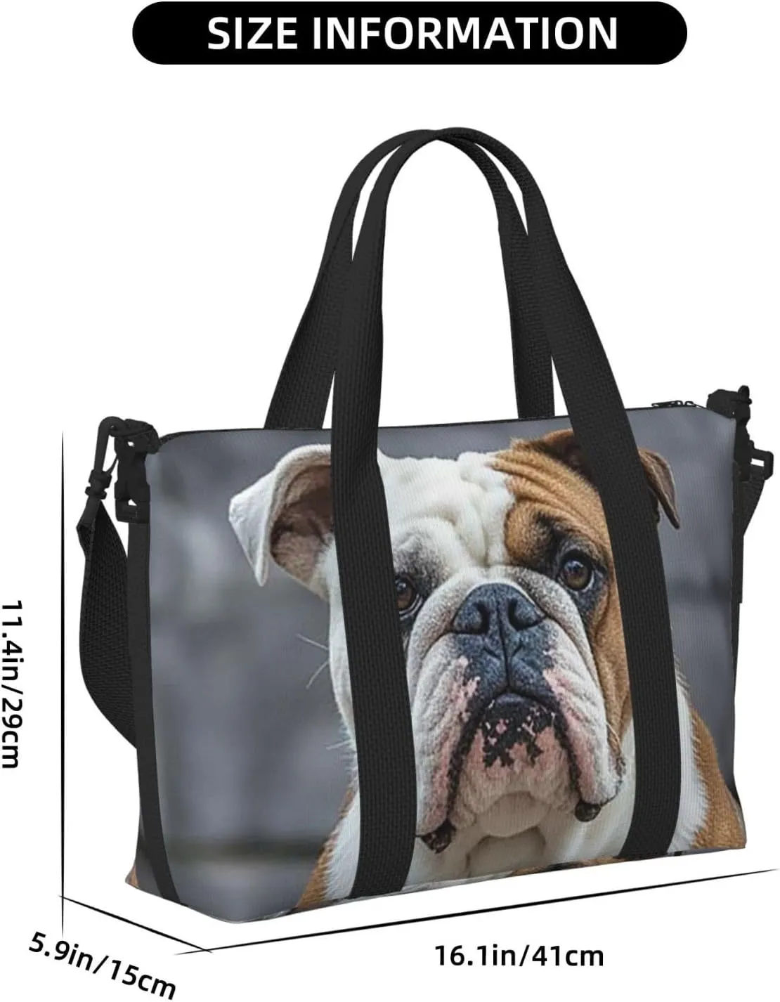 Gym Bag English-Bulldog3 Duffel Bag for Men Women Travel Overnight Bag with Shoe Compartment Workout Bags