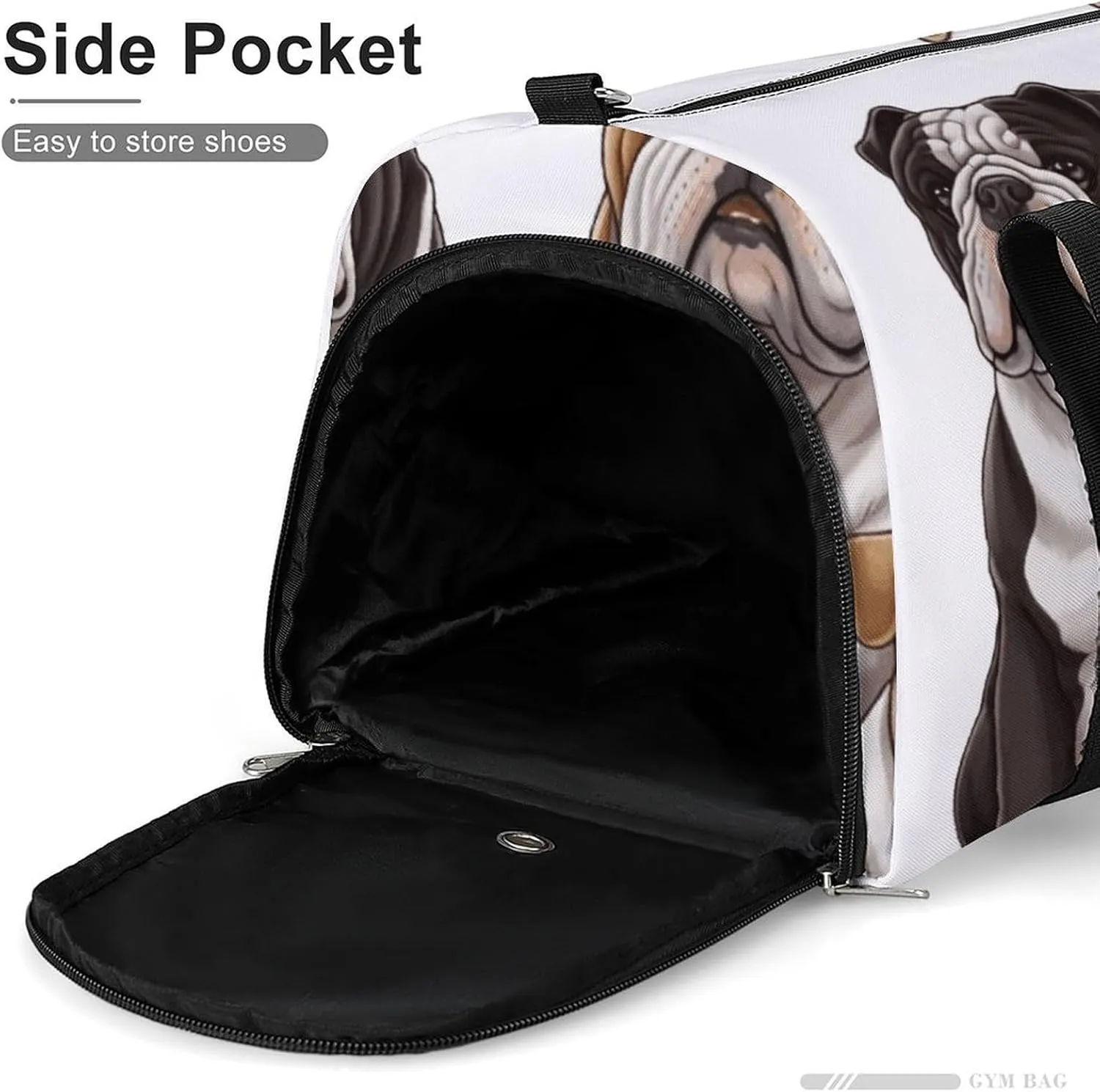 Gym Bag English Bulldogs Duffel Bag for Men Women Travel Overnight Bag with Shoe Compartment Workout Bags