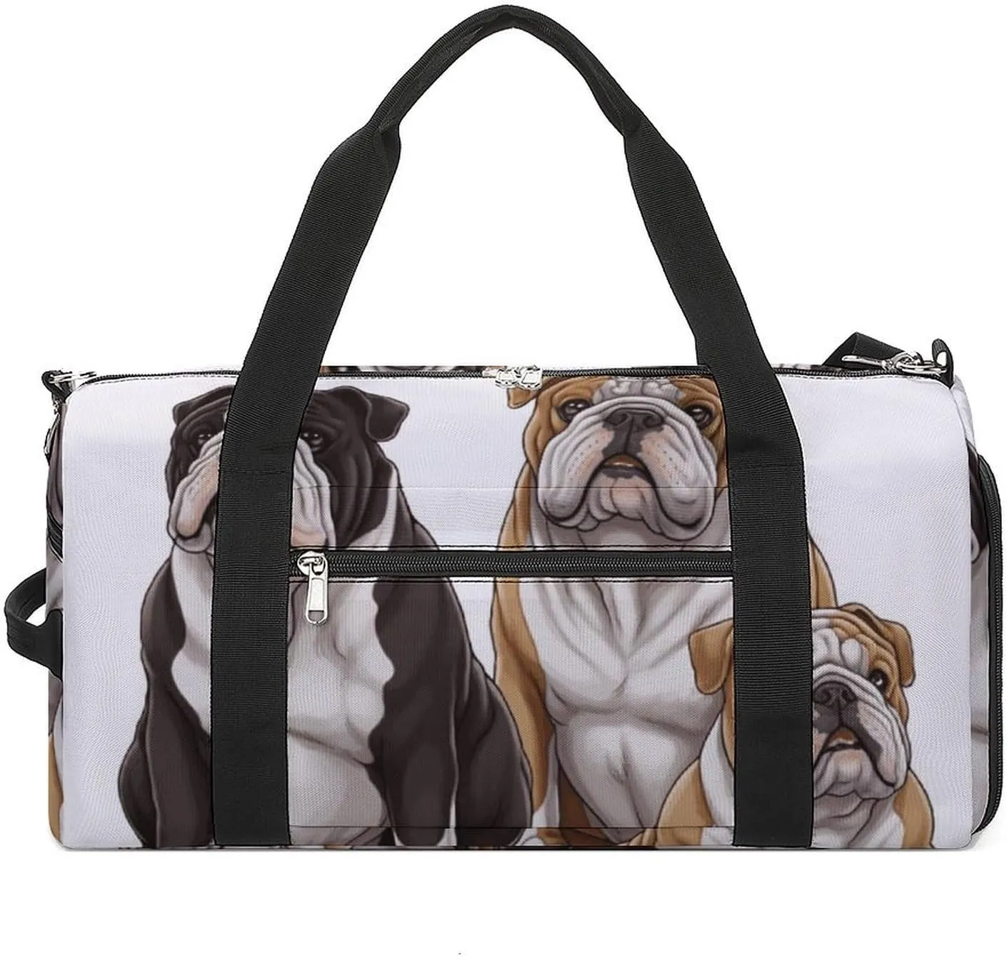 Gym Bag English Bulldogs Duffel Bag for Men Women Travel Overnight Bag with Shoe Compartment Workout Bags