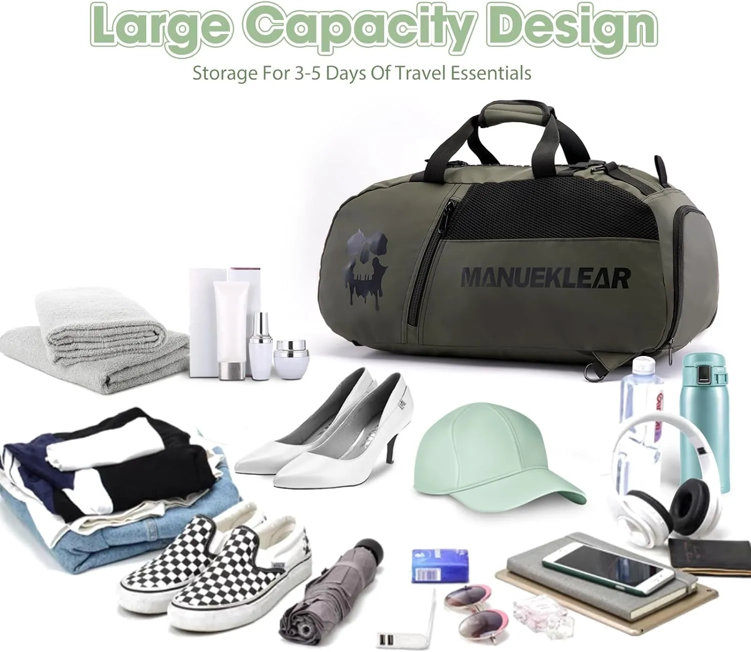 Gym Bag for Women Duffle Bag for Men with Shoe Compartment, Women Sports Duffel Bags for Traveling with Wet Pocket, Gym Backpack for Men Workout Weekender