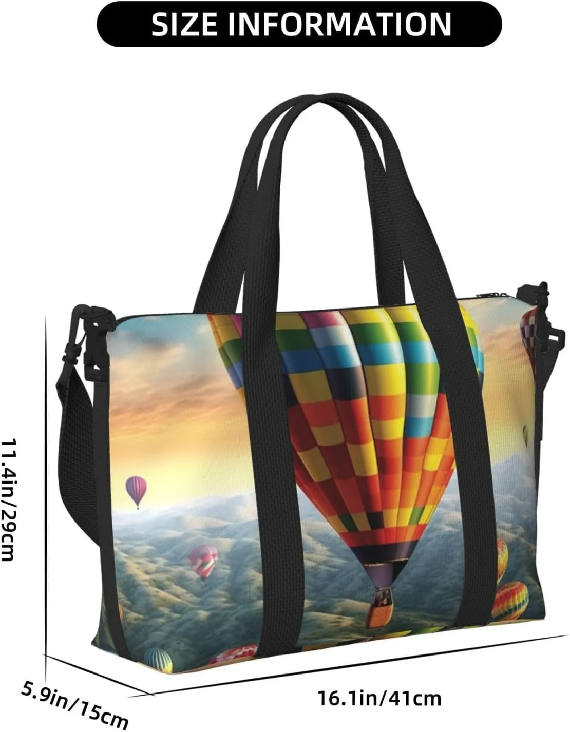 Gym Bag Hot Air Balloon Duffel Bag for Men Women Travel Overnight Bag with Shoe Compartment Workout Bags