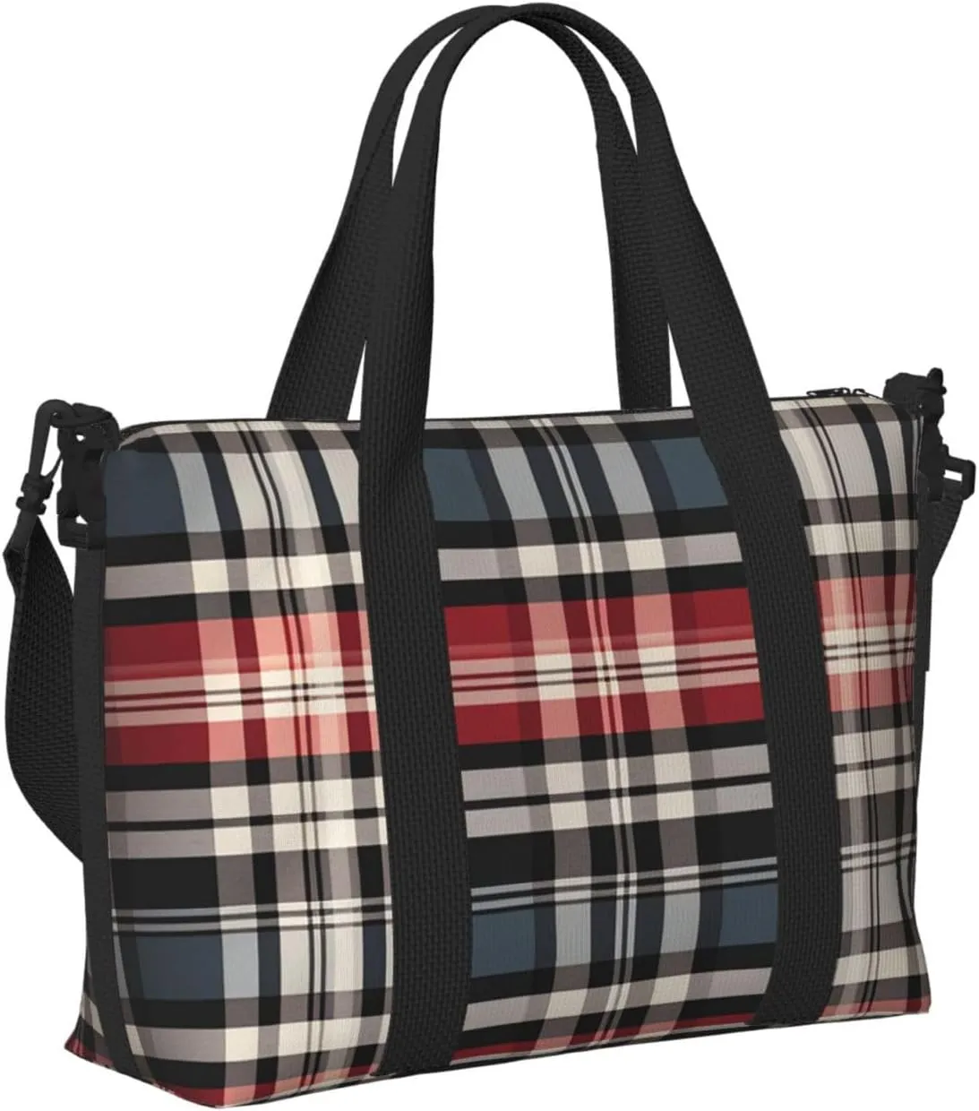 Gym Bag Old Plaid Checkered Duffel Bag for Men Women Travel Overnight Bag with Shoe Compartment Workout Bags