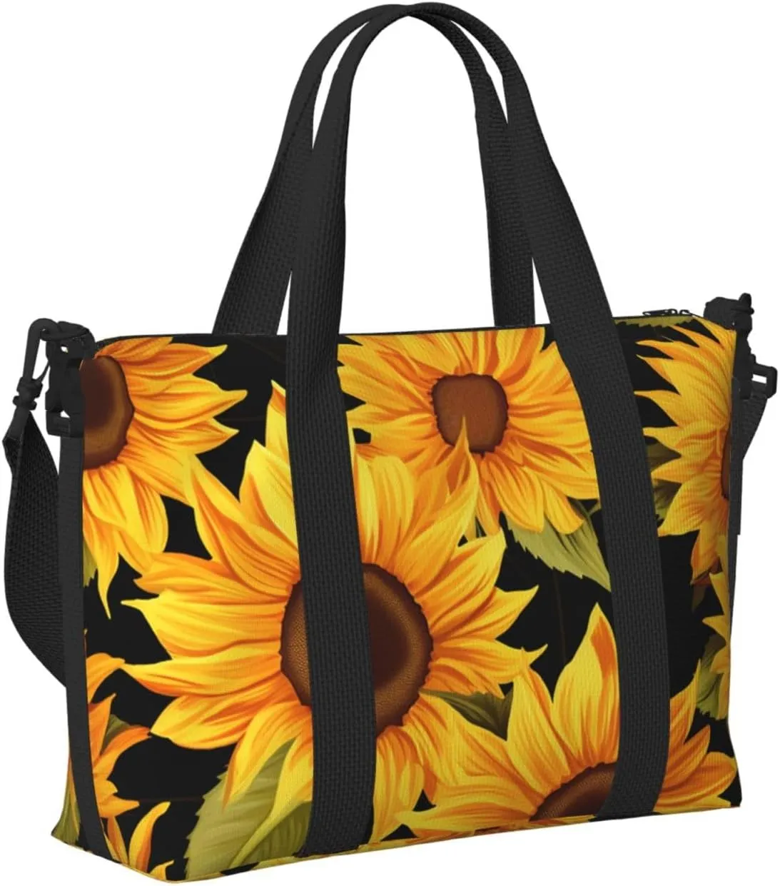 Gym Bag Sunflower Flower Duffel Bag for Men Women Travel Overnight Bag with Shoe Compartment Workout Bags