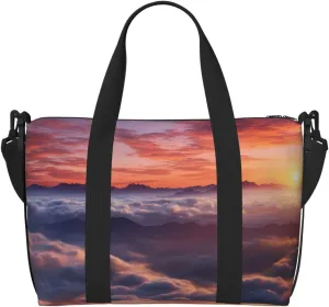 Gym Bag Sunrise Clouds Duffel Bag for Men Women Travel Overnight Bag with Shoe Compartment Workout Bags