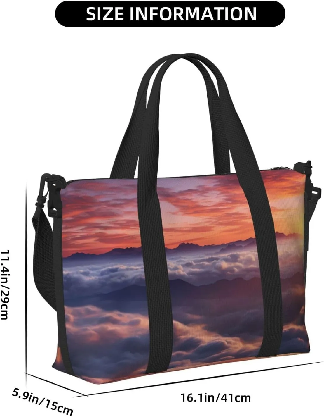 Gym Bag Sunrise Clouds Duffel Bag for Men Women Travel Overnight Bag with Shoe Compartment Workout Bags