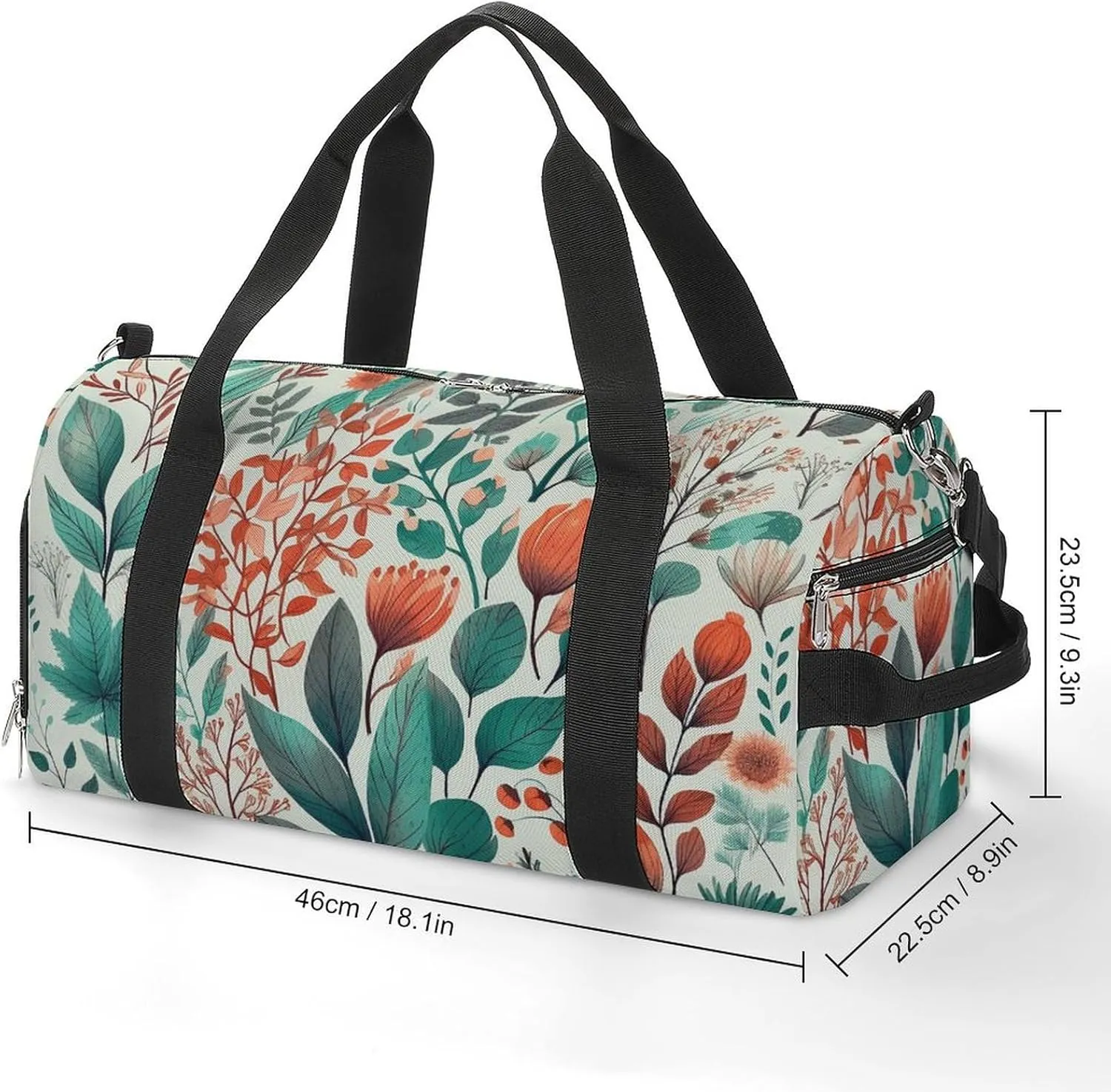 Gym Bag Various Flowers And Leaves Duffel Bag for Men Women Travel Overnight Bag with Shoe Compartment Workout Bags
