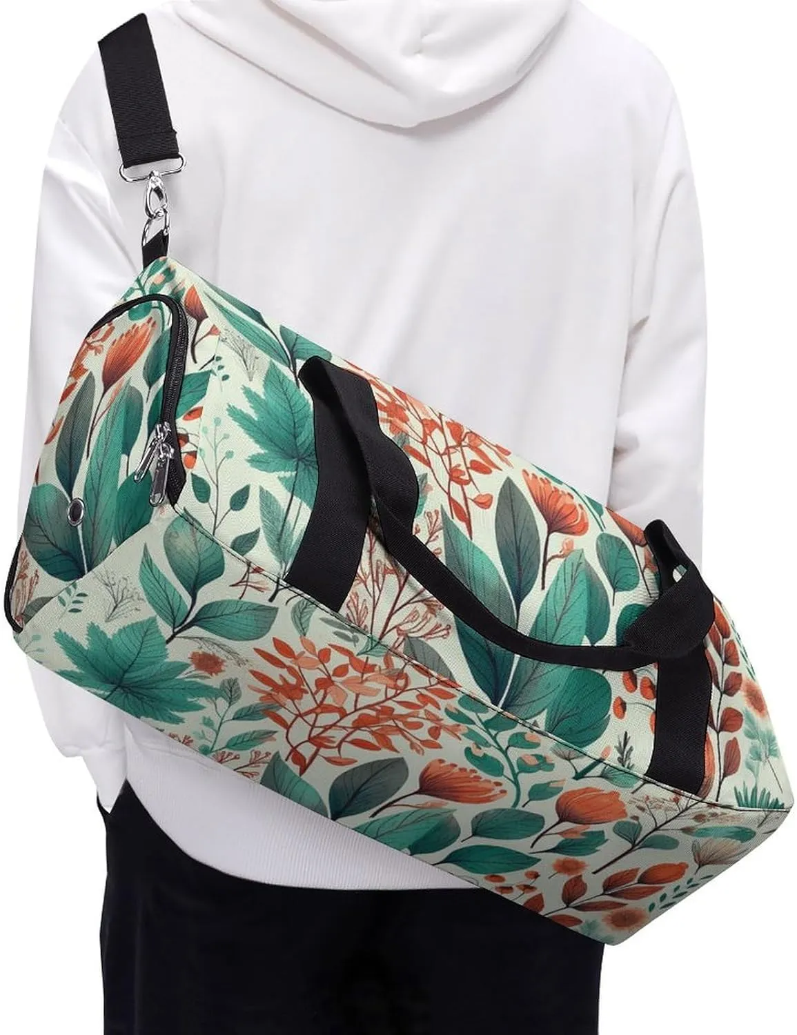 Gym Bag Various Flowers And Leaves Duffel Bag for Men Women Travel Overnight Bag with Shoe Compartment Workout Bags