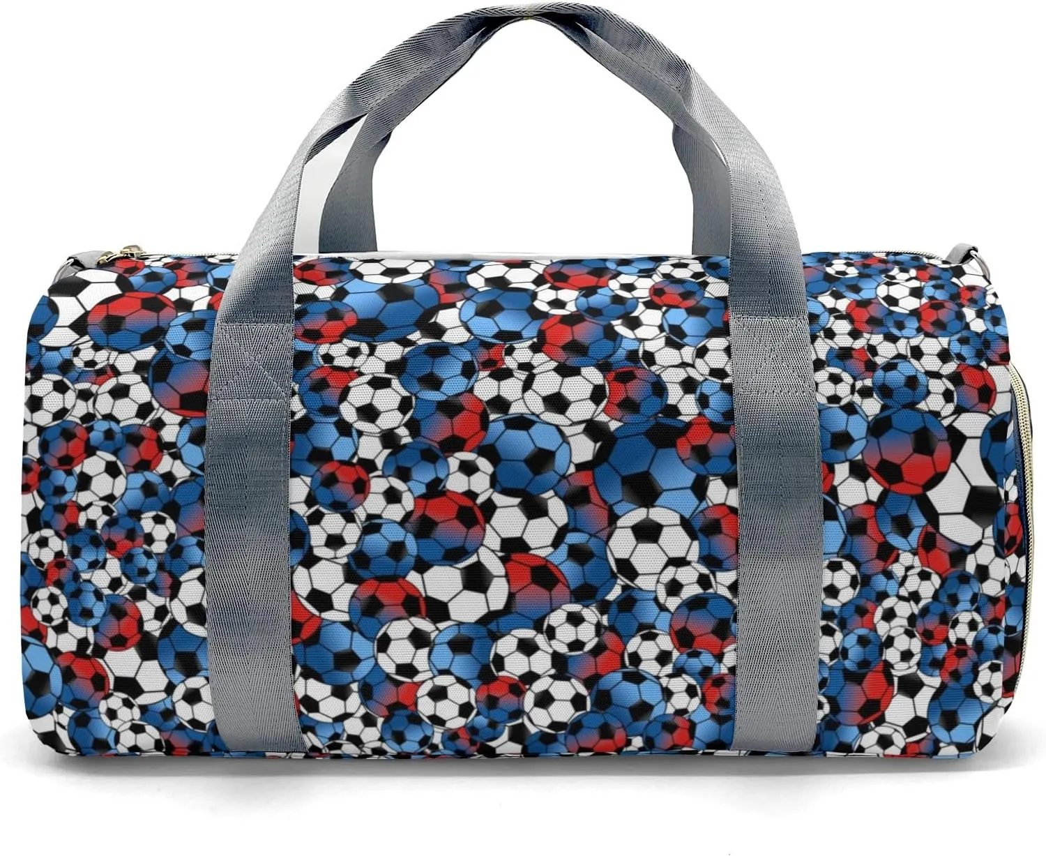 Gym Bags Blue White Red Soccer Duffel Bag Adjustable Shoulder Strap Perform Training Travel Bag for Teens Adults Women Men