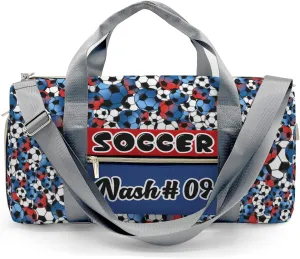 Gym Bags Blue White Red Soccer Duffel Bag Adjustable Shoulder Strap Perform Training Travel Bag for Teens Adults Women Men