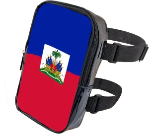 Haiti Flag Thigh Bag | 3-in-1 Crossbody, Waist & Thigh Pouch Festival Fanny Pack & Leg Harness | Unisex Travel, Carnival & Outdoor Event Waist Pouch with Adjustable Extendable Straps