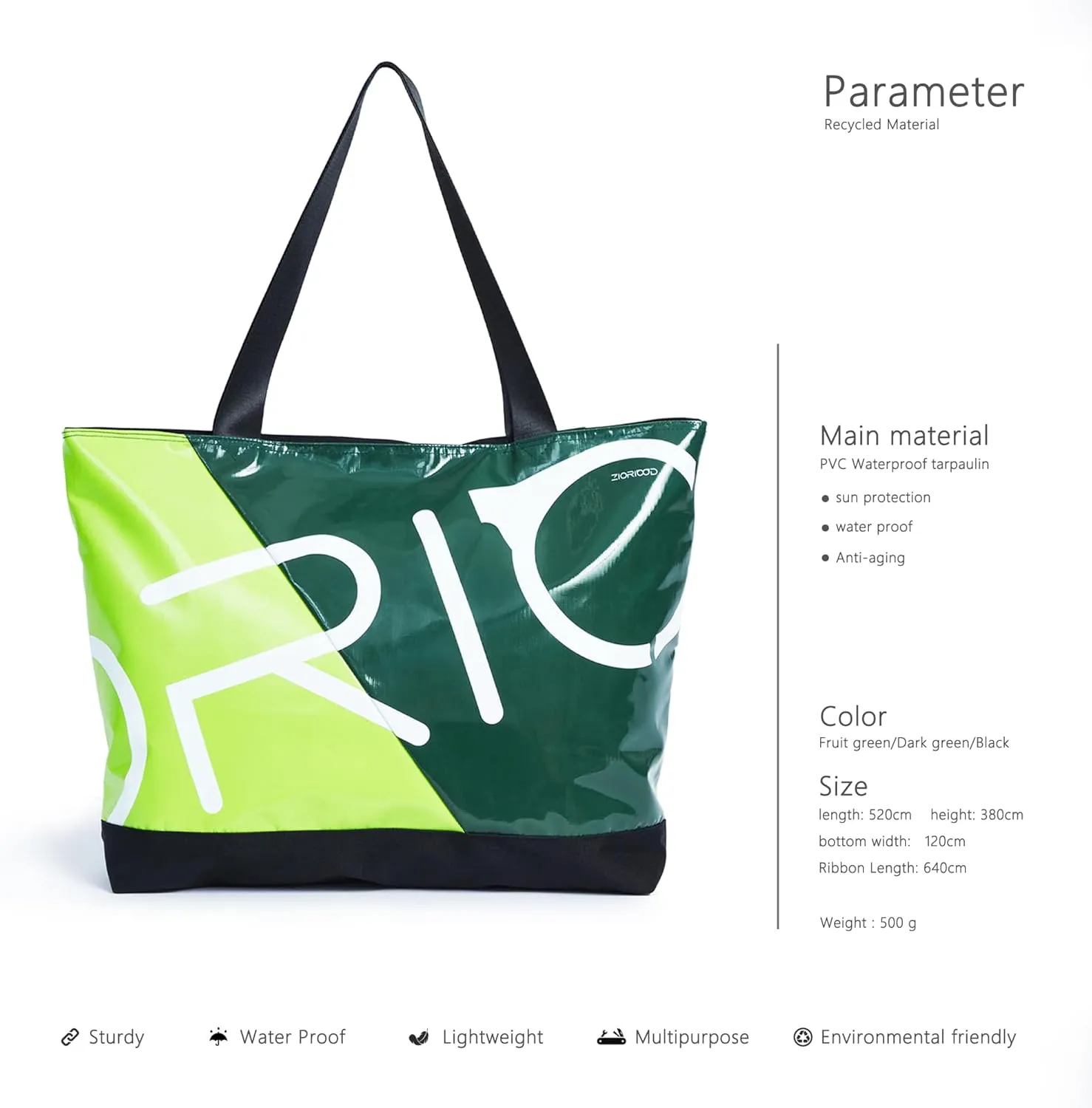 Handbag Fashion Large Handbag Unisex Pvc Shoulder Bag Daily Waterproof Tote Contrasting Color Outdoor Travel Handbag