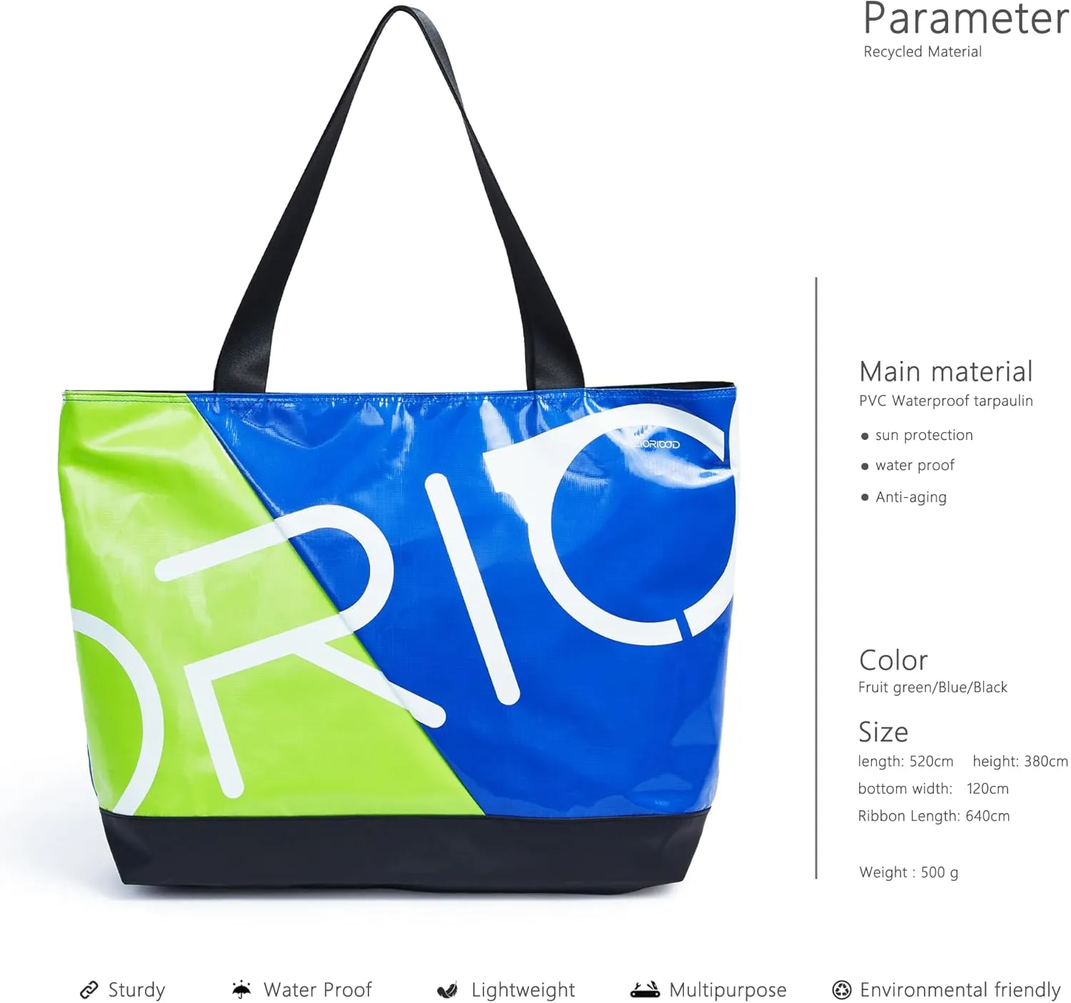 Handbag Fashion Large Handbag Unisex Pvc Shoulder Bag Daily Waterproof Tote Contrasting Color Outdoor Travel Handbag