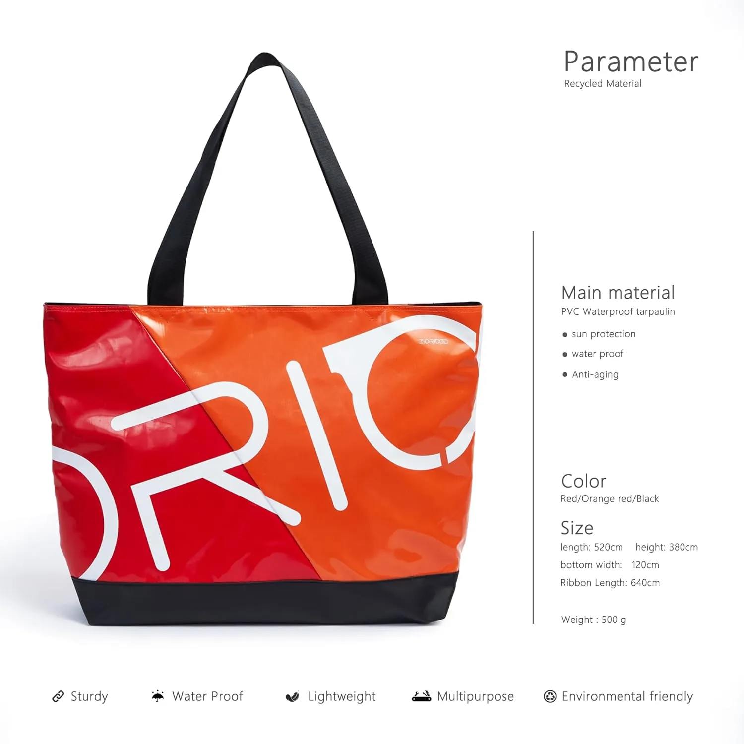 Handbag Fashion Large Handbag Unisex Pvc Shoulder Bag Daily Waterproof Tote Contrasting Color Outdoor Travel Handbag