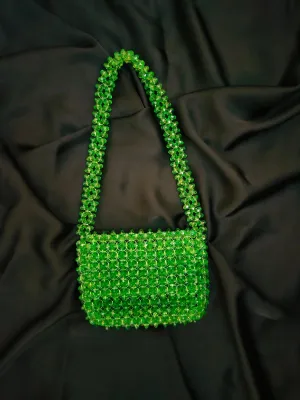 Handmade Micro Beaded Green Purse