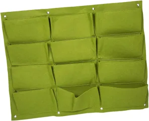 Happyyami Garden Fleece Bags for Plants 12 Pocket Plant Bag Felt Plant Containers Wall Hanging Nursery Bag