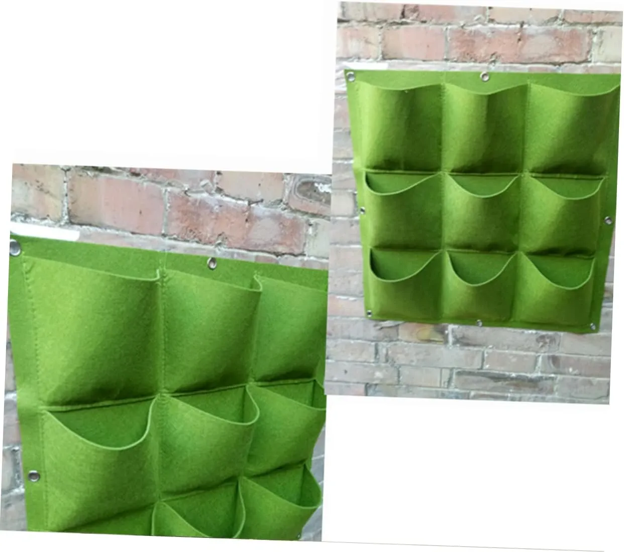 Happyyami Garden Fleece Bags for Plants 12 Pocket Plant Bag Felt Plant Containers Wall Hanging Nursery Bag