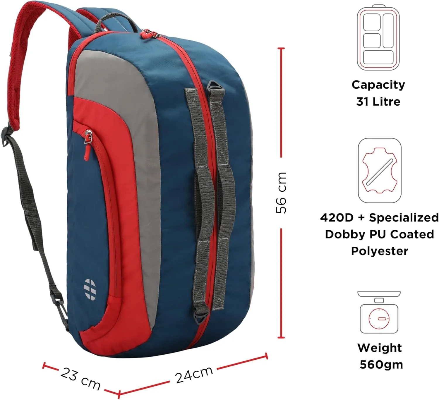 Harissons Jake Gym Bag for Men and Women, Sporty Duffel Bag with Shoe Compartment