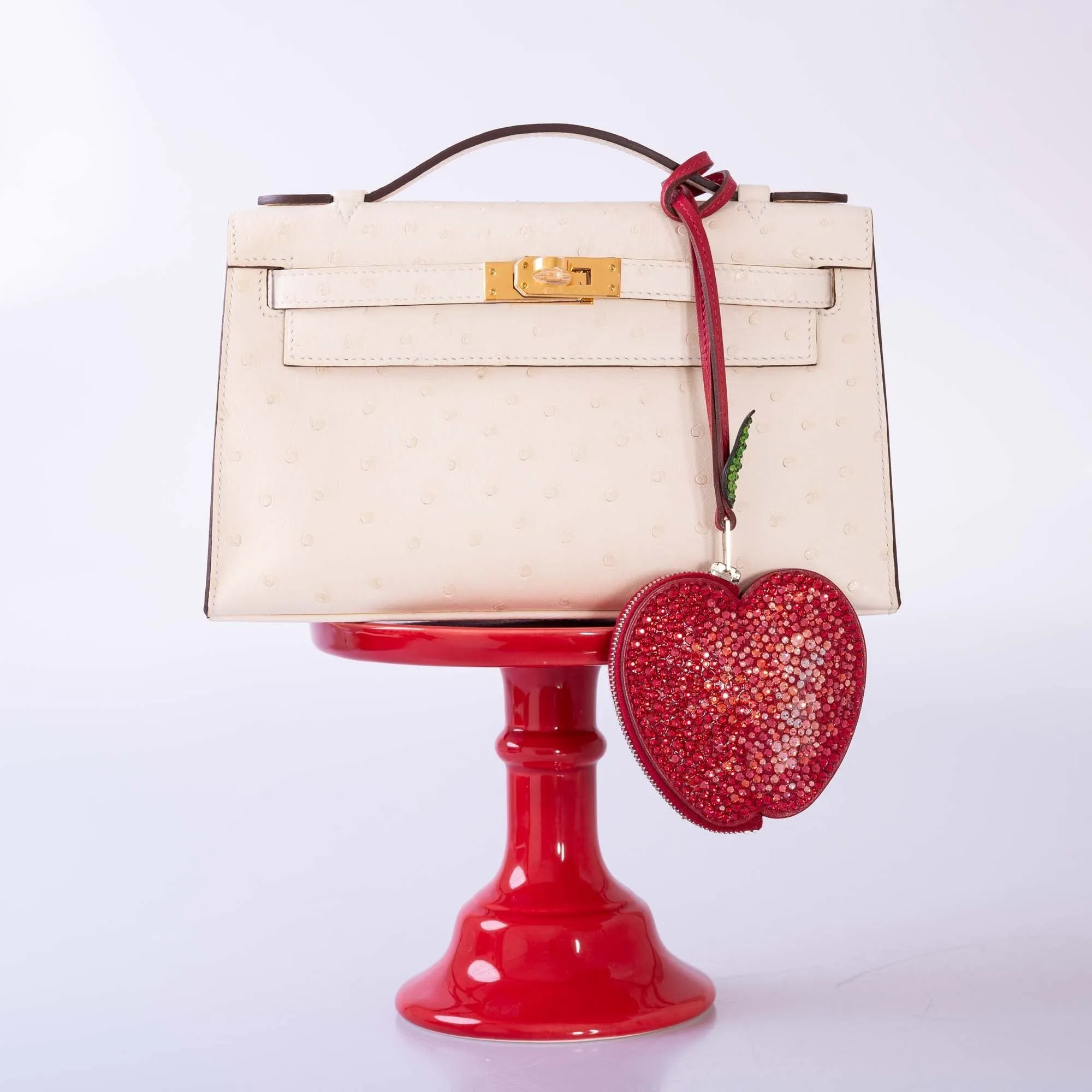 Hermès Tutti Frutti Apple Charm Coin Purse Custom Swarovski