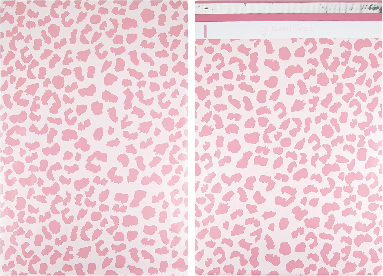 Inspired Mailers – Large Poly Mailers 14.5 x 19 – 50 Pack – Rose Gold Cheetah Design – Shipping Bags and Mailing Envelopes for Packaging