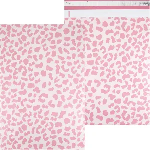 Inspired Mailers – Large Poly Mailers 14.5 x 19 – 50 Pack – Rose Gold Cheetah Design – Shipping Bags and Mailing Envelopes for Packaging