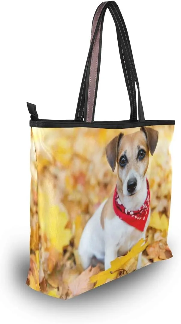 Jack Russell Terrier Shoulder Bags Large Handle Ladies Handbag