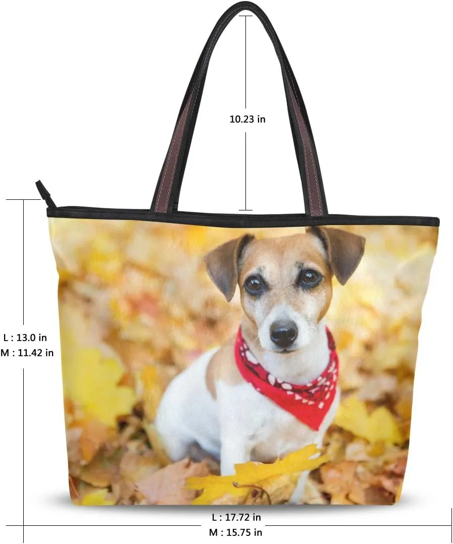 Jack Russell Terrier Shoulder Bags Large Handle Ladies Handbag