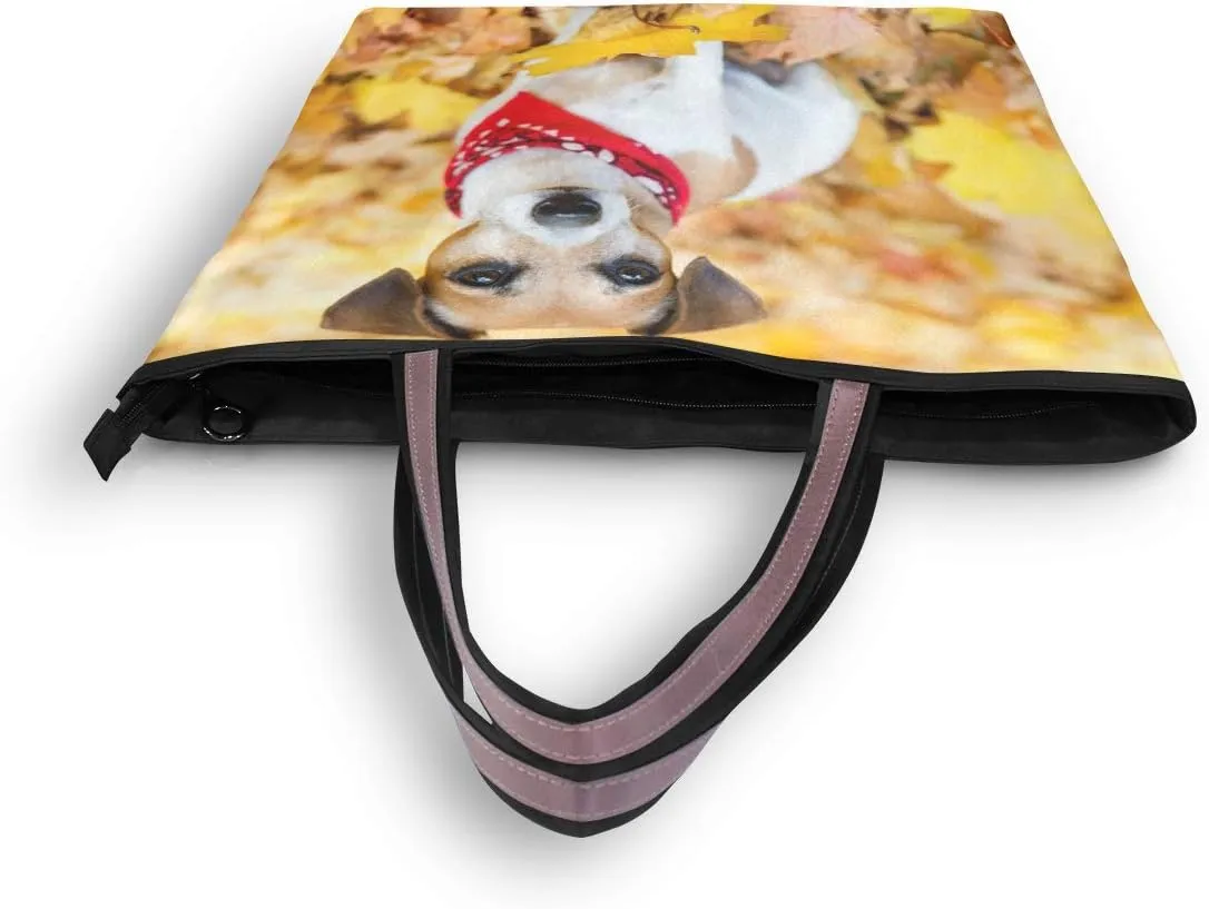 Jack Russell Terrier Shoulder Bags Large Handle Ladies Handbag