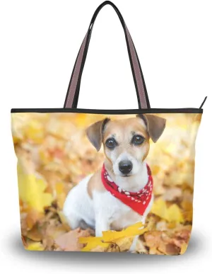 Jack Russell Terrier Shoulder Bags Large Handle Ladies Handbag