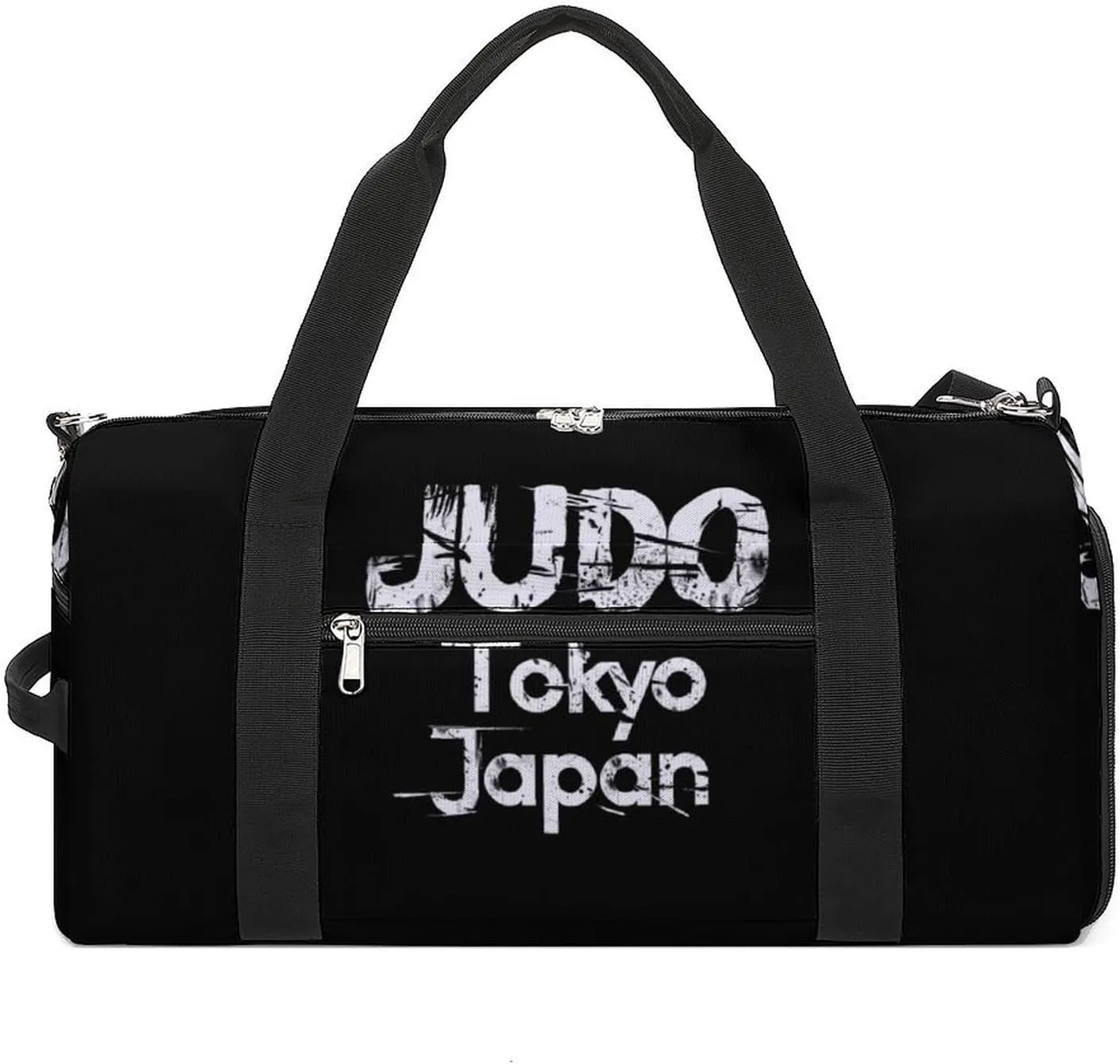 Japan Judo Tokyo Gym Sport Bag Travel Duffel Bags Tote with Shoe Compartment Water Resistant Pouch Unisex