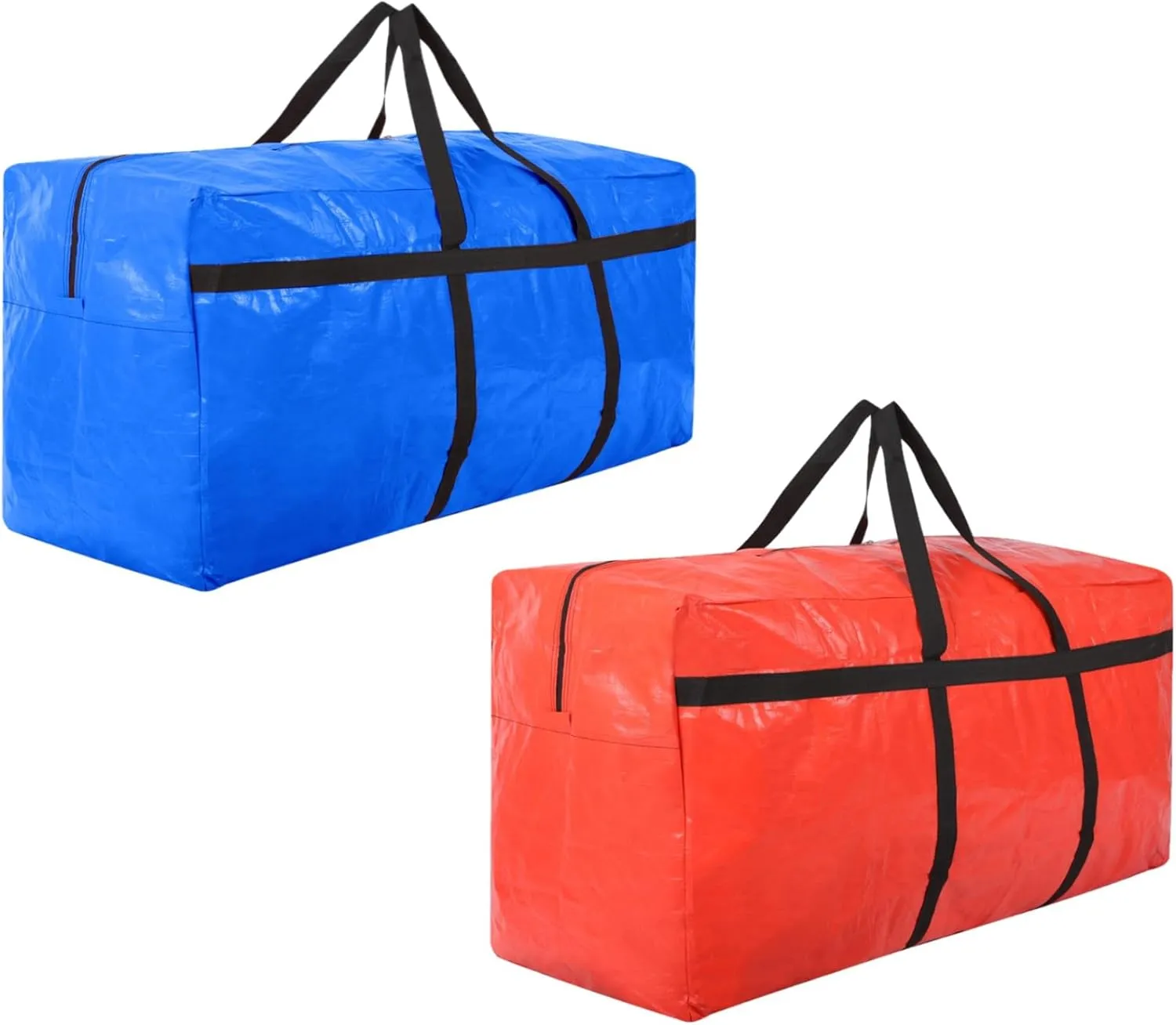 Jumbo Large Moving Bags Heavy Duty Storage Duffle Bag for College Dorms, Moving, Camping, Bedding, Clothes, Christmas Tree and More (Mixed 2 Pack)
