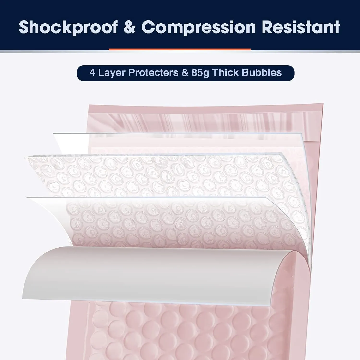 K&MJ 4x8 Bubble Mailer,50 Pc,Sakura Pink Bubble Mailers for Small Business,Padded Envelopes,Tear-Proof Self-Seal Thickened Bubbles Shipping Bags,for Packaging Jewelry,Makeup,Electric Product ect