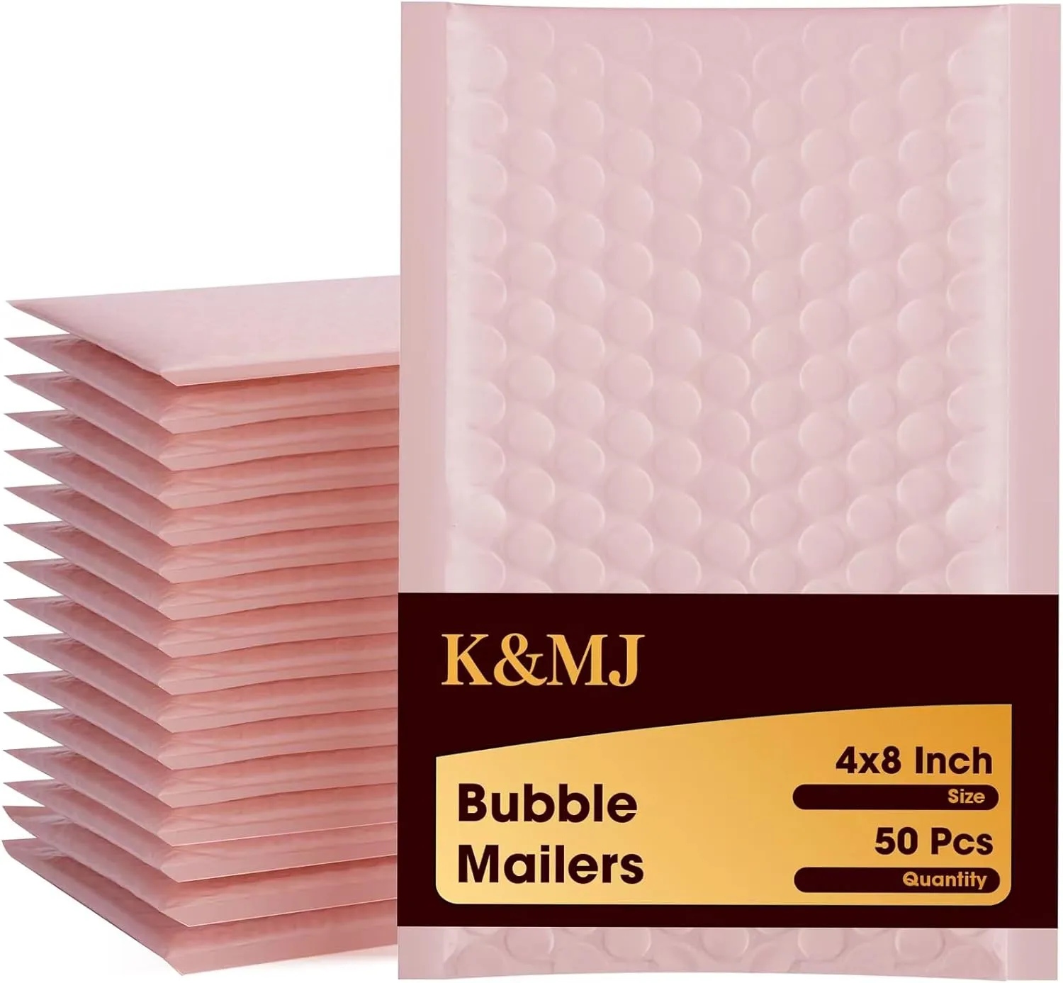 K&MJ 4x8 Bubble Mailer,50 Pc,Sakura Pink Bubble Mailers for Small Business,Padded Envelopes,Tear-Proof Self-Seal Thickened Bubbles Shipping Bags,for Packaging Jewelry,Makeup,Electric Product ect