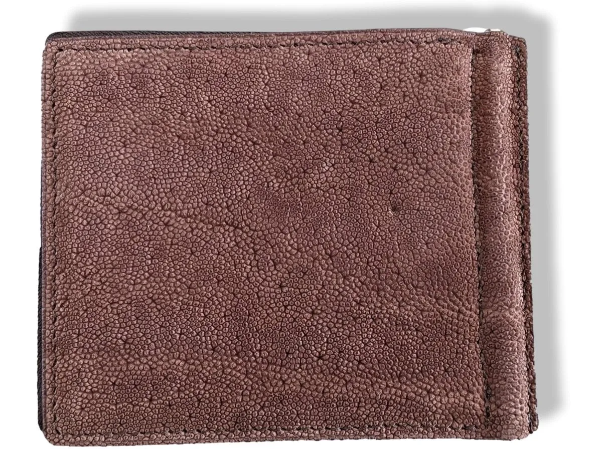 Kaufmann Brown Elephant Skin Money Clip - Card holder Rare New!