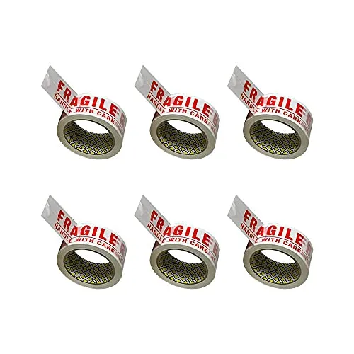 KAV - Fragile packing tape Super Strong & Low Noise Fragile Tape for Boxes & packing Heavy Duty Packaging Tape, Tape Pack - 48mm x 66m - Pack of 36