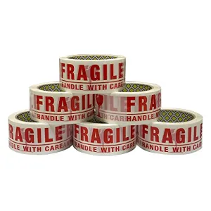 KAV - Fragile packing tape Super Strong & Low Noise Fragile Tape for Boxes & packing Heavy Duty Packaging Tape, Tape Pack - 48mm x 66m - Pack of 36