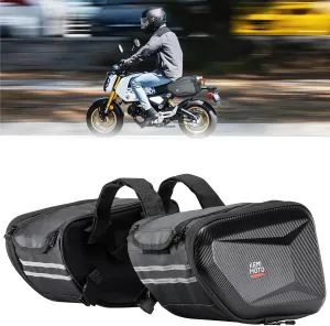 KEMIMOTO Motorcycle Saddlebags Hard Extendable Side Pannier Bag Compatible with Grom 2022-2025 Navi Z125 Dirt Bike Dual Sport Motorcross Motorbike 30L(15L*2)