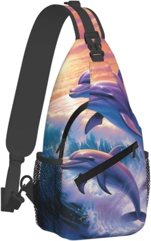 KHiry Sling Bag for Women Men Crossbody Bag Small Sling Backpack Swamp Egret Chest Bag Hiking Daypack