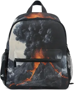 Kids Backpack for Boys Girls Toddler Bags Children Preschool Volcano Eruption Kindergarten Small 3-8 Years Old Chest Strap