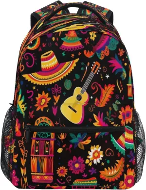 Kigai Mexican Flavor Travel Backpack for Men and Women Lightweight College Laptop Backpack Business Computer Bag Shoulder Bag Casual Daypack