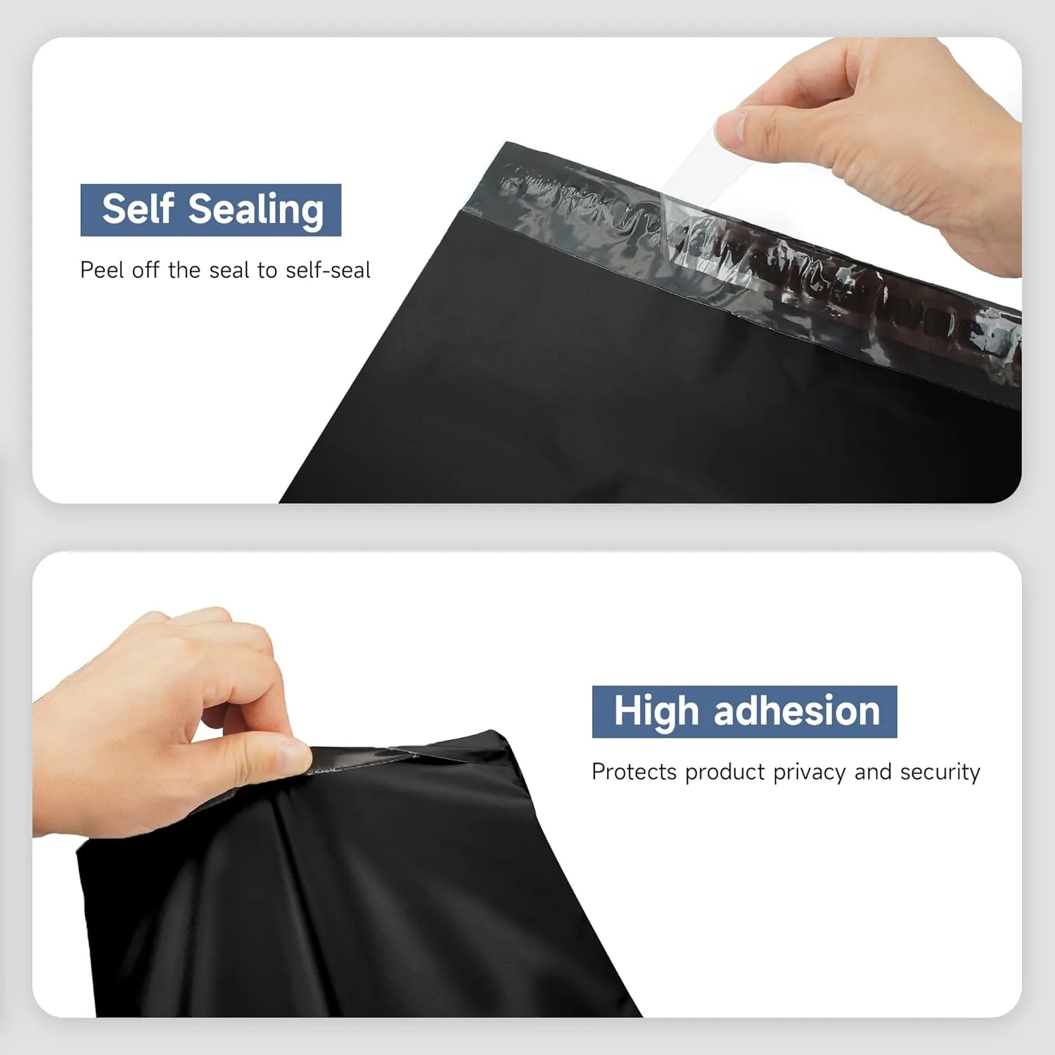 KKBESTPACK 100 Pcs 12x15.5 Poly Mailer Envelopes Shipping Bags Self Adhesive Waterproof Bags (Black), 12 x 15.5